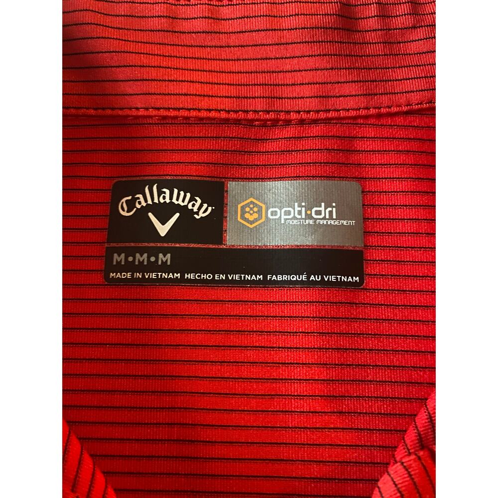 Callaway Opti-Dri Red Striped Golf Polo Shirt Men’s Size M Moisture Wicking - Picture 2 of 8